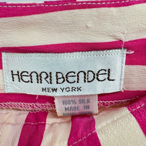 Henri Bendel Classics‎ Women's Pink White 100% Silk Striped Pants Size 16/XL - Picture 5 of 6
